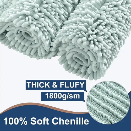 Vista 95 de FLOLEOPA Alfombras de baño de microfibra suave y esponjosa, tapetes de baño absorbentes, antideslizantes, lavables a máquina y de secado rápido