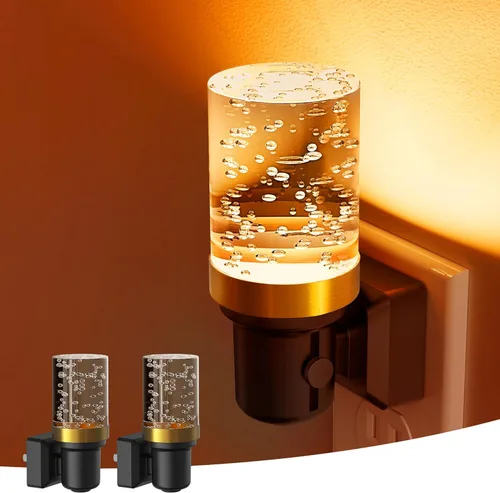 Vista 29 de Luz nocturna para enchufar en la pared, regulable, con sensor crepuscular, 3 colores de luz, blanco suave, blanco frío y ámbar, brillo ajustable