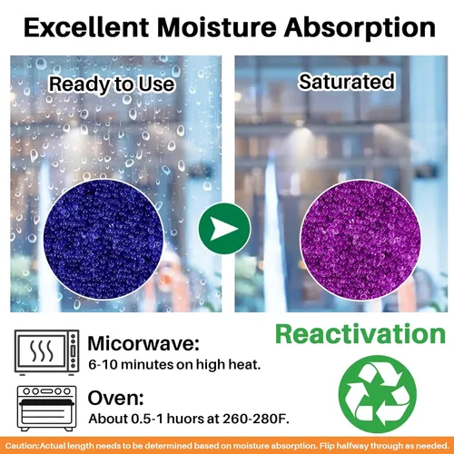 Vista 2 de Sukh Perlas de desecante de gel de sílice azul 430G - Perlas de gel de sílice indicadoras, perlas de silicona para secado, desecante reutilizable