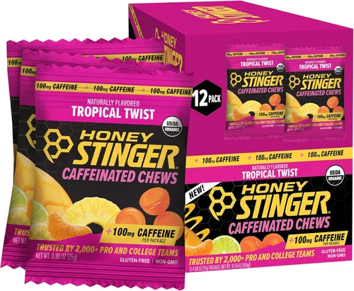 Vista 9 de Honey Stinger Masticables energéticos orgánicos Citrus Splash, sin gluten y sin cafeína, para ejercicio, correr y rendimiento, nutrición deportiva
