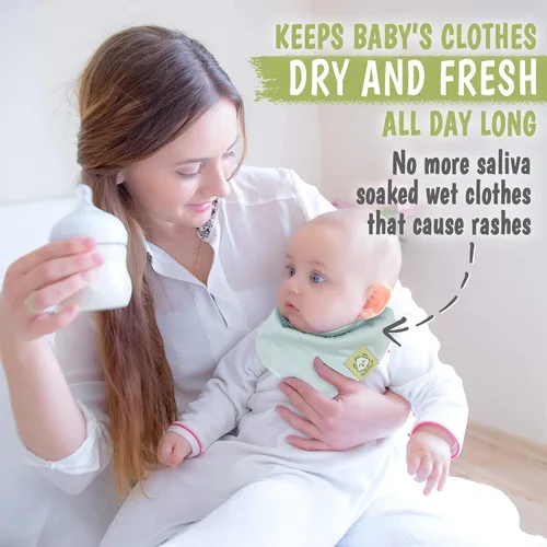Vista 7 de KeaBabies Baberos de silicona para bebés y baberos orgánicos para bebé, baberos de alimentación para bebés con bolsillo grande para atrapar