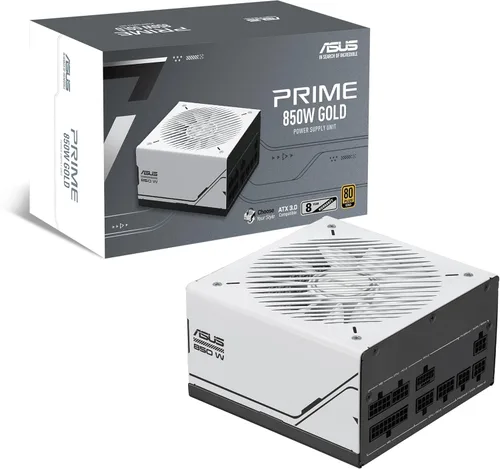 ASUS Prime 850W Gold (850 vatios, compatible con ATX 3.0, fuente de alimentación completamente modular, certificación 80+ Gold, rodamientos de doble