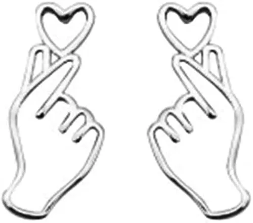 SLUYNZ Aretes de plata de ley 925 con forma de corazón para mujeres adolescentes y niñas aretes únicos de corazón de dulce amor Metal no conocido