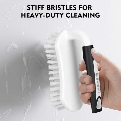 Vista 5 de SetSail Cepillo para Fregar, Cepillos de Fregar de Servicio Pesado para Limpieza con Cerdas Rígidas, Cepillo de Limpieza para Ducha, Baño, Alfombra
