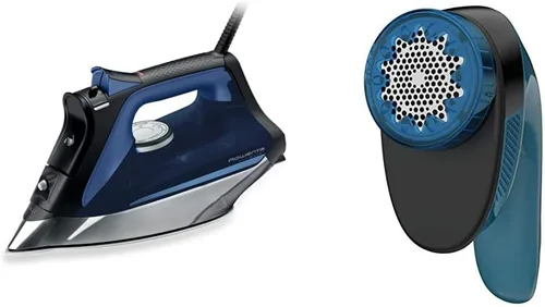 Rowenta Paquete de plancha de vapor y removedor de pelusa portátil Pro Master