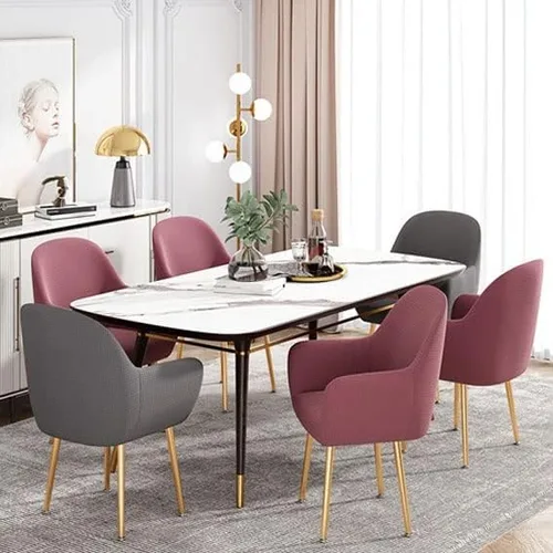 Vista 2 de Fundas decorativas para oficina, sala de estar, funda para silla de comedor con respaldo curvo, moderna funda giratoria para reposabrazos