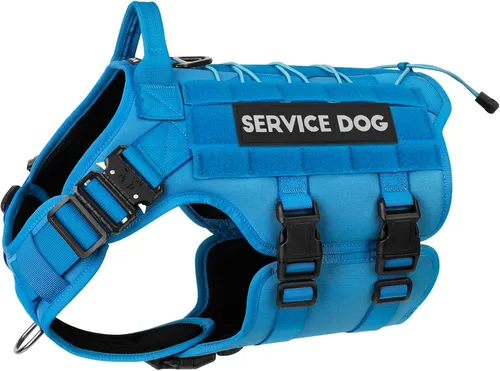 Vista 28 de PETNANNY - Chaleco táctico para perro de servicio - Arnés de apoyo emocional sin tirones con parches de gancho y bucle y sistema Molle para Negro