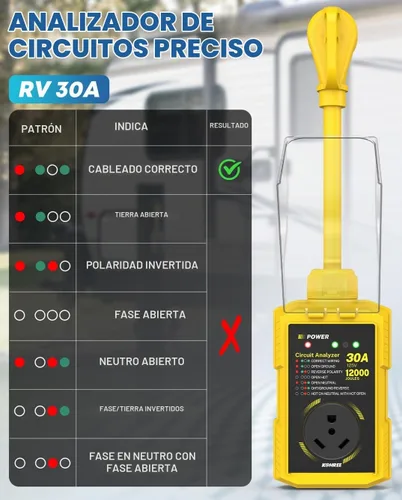 Vista 4 de Kohree Protector contra sobretensiones RV de 30 amperios con protección de alto y bajo voltaje, 10000 julios, 30 amperios, protector