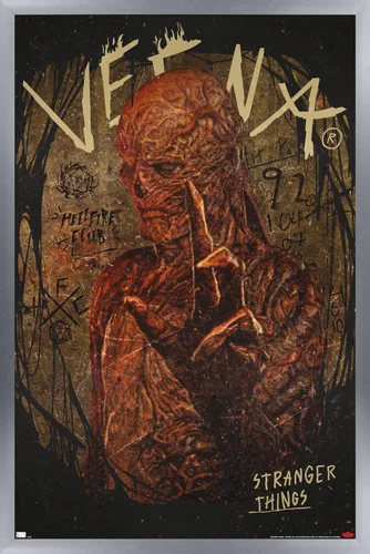 Vista 9 de Trends International Netflix Stranger Things: Season 4 - Póster de pared de Vecna, 14.725 x 22.375 pulgadas, versión enmarcada de madera de granero