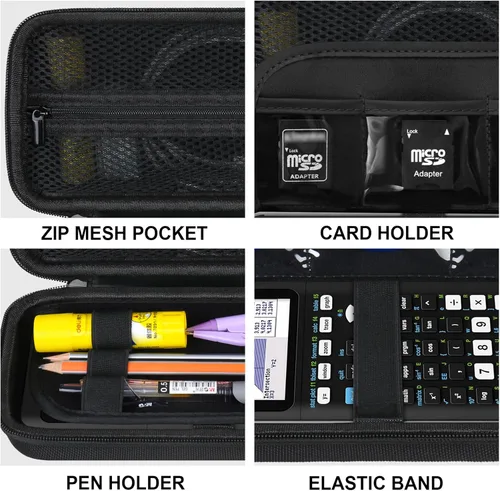 Vista 4 de Funda rígida para calculadora gráfica de color Texas Instruments TI-84 Plus CE/TI-84 Plus/TI-83 Plus CE/Casio fx-9750GIII, soporte de almacenamiento