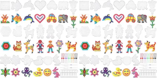 Vista 7 de 20 piezas de 5 mm de tableros de cuentas de fusibles, tableros de clavijas de plástico transparente con forma de animales, bandeja de manualidades