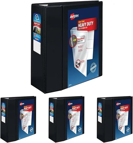Vista 13 de Avery Heavy Duty View 3 Ring Binder, 1.5" One Touch EZD Ring, Holds 8.5" x 11" Paper, 1 Black Binder (79695)