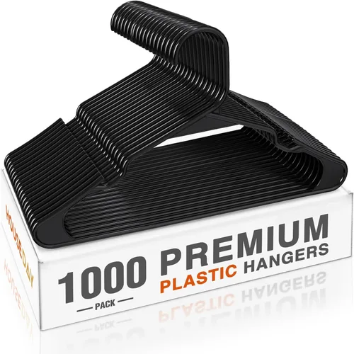 Vista 18 de HOUSE DAY Perchas de Plástico Premium Paquete de 10, Perchas para Ropa que Ahorran Espacio, Colgador Resistente para Abrigos - Organizadores
