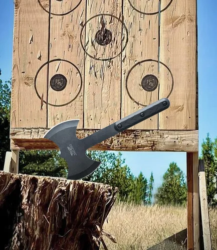 Vista 3 de JXE JXO Juego de hachas y tomahawks, halcones de doble mordida, diseño para lanzar recreación y diversión