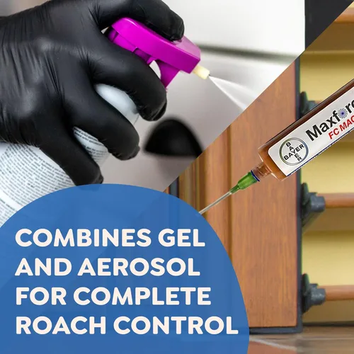 Vista 2 de Riddy German Roach Combo Kit, Includes Maxforce FC Magnum Bait and Doxem NXT Aerosol for Long-Lasting Cockroach Prevention