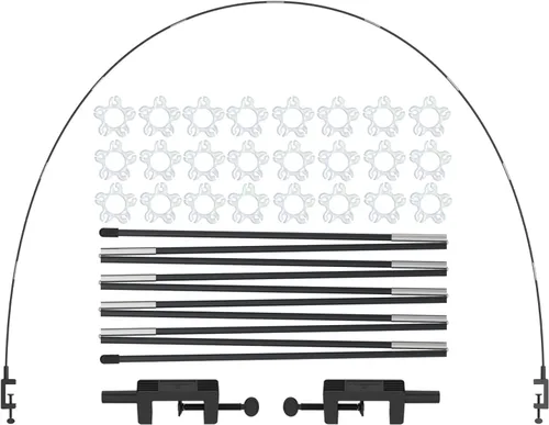 Vista 7 de LANGXUN Kit de arco de globos de mesa blanco de 12 pies, marco de soporte de arco de globos para fiesta de cumpleaños, decoración de boda