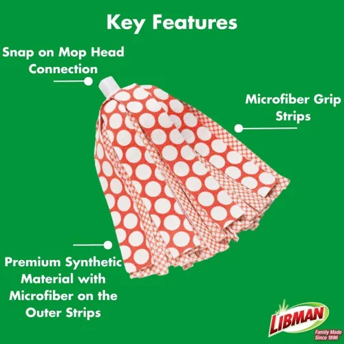 Vista 7 de Libman Wonder Mop Plus 3 recambios, trapeador autoescurrible, absorbente, trapeador de microfibra para limpieza multisuperficie del hogar, 3