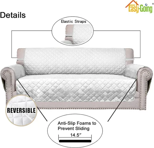 Vista 340 de Easy-Going - Funda reversible para sofá reclinable, resistente al agua, protector de muebles con correas elásticas, para mascotas y niños