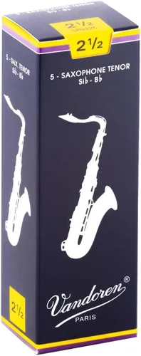 Vista 3 de Lengüetas SR2215 tenor para saxofón, fuerza de 1.5, 5 unidades, de la marca Vandoren