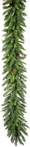 Vista 6 de Vickerman Guirnalda de Navidad artificial Cheyenne de 9 x 12 pulgadas con 240 puntas de PVC y 50 luces blancas cálidas, guirnalda navideña