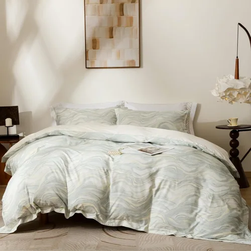 Vista 21 de OAITE - Juego de funda de edredón de 100% algodón con patrón floral, juego de ropa de cama suave que incluye 3 piezas