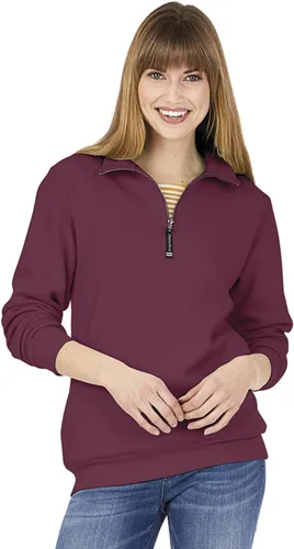 Vista 6 de Charles River Apparel Unisex Crosswind Quarter Zip, Mens and Womens Soft Cotton Blend Sweatshirt, Oatmeal Heather, 3X-Large