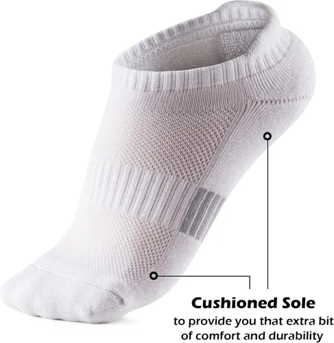 Vista 4 de Gonii - Calcetines tobilleros para mujer, para correr, atléticos, invisibles, acolchados, 5 pares