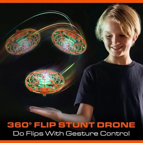 Vista 3 de Force1 Scoot Skeet Mini Drone Juego de disparos electrónico para niños (solo dron): Drones de mano para niños compatibles con Scoot Skeet LED