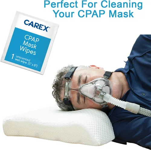 Vista 2 de Carex CPAP - Toallitas para máscara - Paquete de 10 toallitas sin perfume para viajes