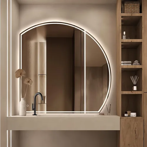 Vista 15 de Niccy Espejo LED de baño, 32"x20" pulgadas, rectangular, espejos de tocador para montar en la pared, con marco de metal, espejo inteligente