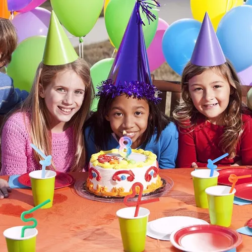 Vista 8 de Pajitas desechables de 12.8 pulgadas, coloridas pajitas flexibles y flexibles, 100 piezas