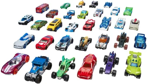 Vista 5 de Mattel Hot Wheels caja con 72 autos de juguete fundidos a presión básicos, al azar