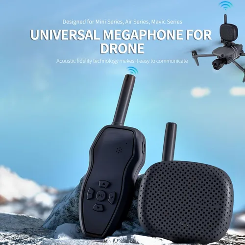 Vista 2 de Altavoz para drones megáfono altavoz ultra larga distancia inalámbrico Mini altavoz Drone Walkie Talkie Radio de dos vías Accesorios de comunicación