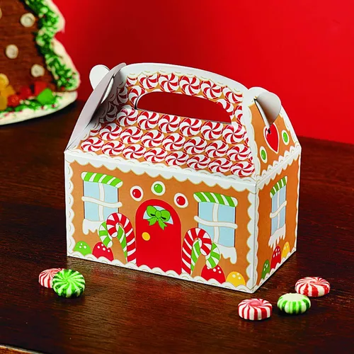 Vista 2 de Fun Express Cajas para golosinas con forma de casa de jengibre, Multicolor