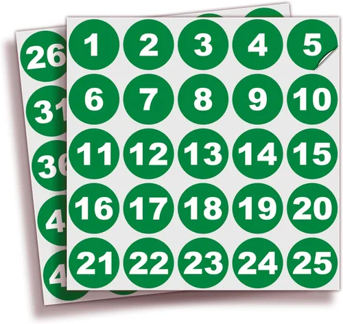 Vista 7 de iSYFIX Calcomanías negras de números consecutivos – 1 a 50, 1 pulgada, 1 juego – Vinilo autoadhesivo de alta calidad ideal para inventario