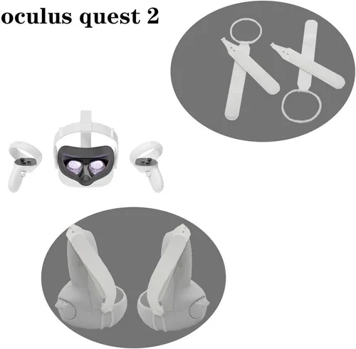 Vista 3 de TNE Knuckle Straps with Thumbstick Covers & Wrist Straps for Oculus Quest 2 Anti-Drop Hand Grip Accessories for Quest 2 Touch Controller Handle