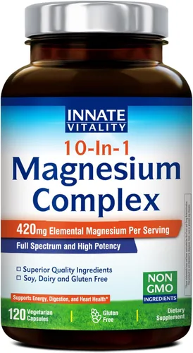 Vista 9 de Innate Vitality 10-in-1 Magnesium Complex 960mg, 420mg Elemental Mag per Serving, with Magnesium Glycinate, Citrate, Malate, and More, Sleep
