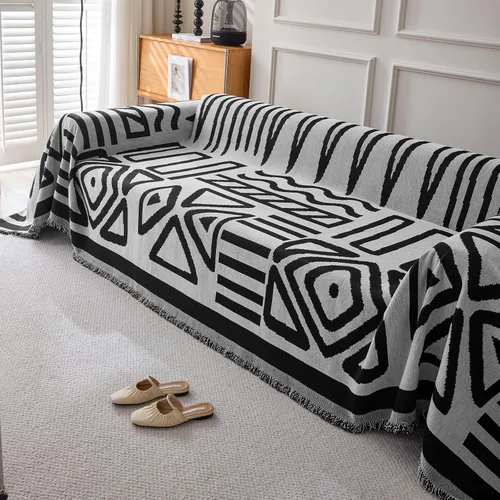 Vista 14 de VClife - Funda para sofá de 2 plazas o modular, de felpilla, antideslizante, lavable, apta para perros, protectora, con borlas, gris oscuro, 71 x