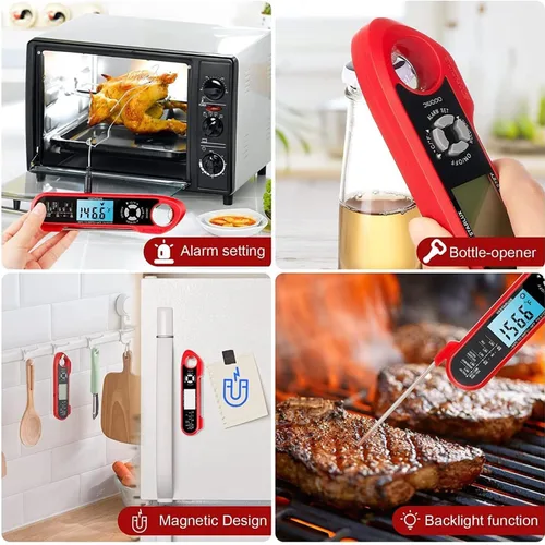 Vista 5 de Termómetro digital de lectura instantánea para carne Termómetro impermeable para cocina de alimentos Termómetro de cocina de alimentos