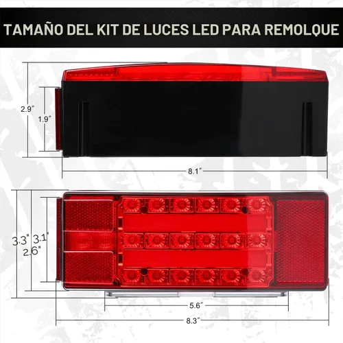 Vista 7 de LINKITOM Kit de luces LED sumergibles para remolque, luces de matrícula superbrillantes para frenos, luces de matrícula para cámper, camión