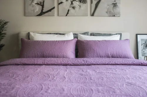 Vista 2 de Mezzati Juego de cubrecama Rosa coral - Colección Prestige - Funda de edredón - Juego de cama de microfibra cepillada - Juego de cama de 3 piezas