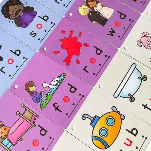 Vista 5 de Lachilly CVC Words Flashcard Consonante+Vocal+onsonant Suministros de aprendizaje para maestros de jardín de infantes Ayudas de enseñanza 126