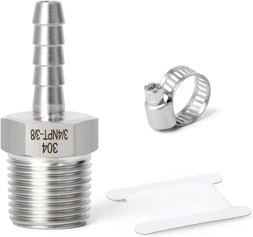 Vista 23 de TAISHER 1 PIEZA Accesorio de Manguera Codo de Acero Inoxidable 304 de 90 Grados - Púa de 1" x Púa de 1" para Combustible/Aire/Líquido/Gas con 2