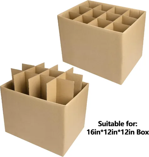 Vista 4 de codree 3 Kits de Embalaje de Vidrio - Divisores de Vidrio para Cajas de Mudanza - Cajas de Embalaje de Platos de Cristalería Divisores Corrugados