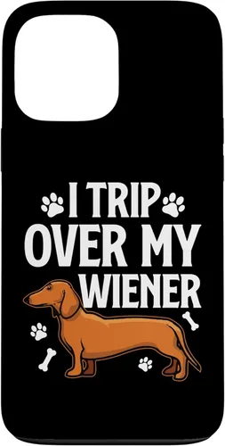 Vista 24 de iPhone 16 I Trip Over My Weiner - Carcasa divertida para dueño de perros con perro salchicha Weiner