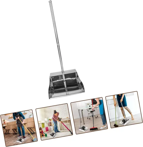 Vista 2 de HANABASS Pala de basura recogedor mango largo hogar polvo fácil de usar herramienta de limpieza