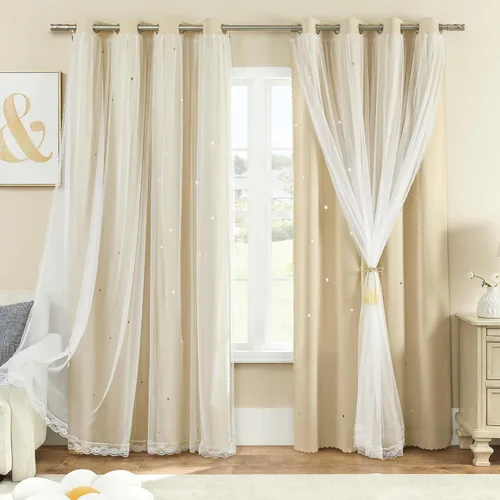 Vista 45 de XiDi Cortinas rosas y grises para dormitorio de niñas, calcomanías de pared de unicornio, cortina verde, cortinas de oscurecimiento de habitación