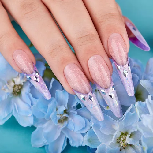 Vista 8 de 120 formas de uñas de polietileno de extensión en forma de T, moldes reutilizables de cobertura completa, 12 tamaños para pegamento de gel sólido