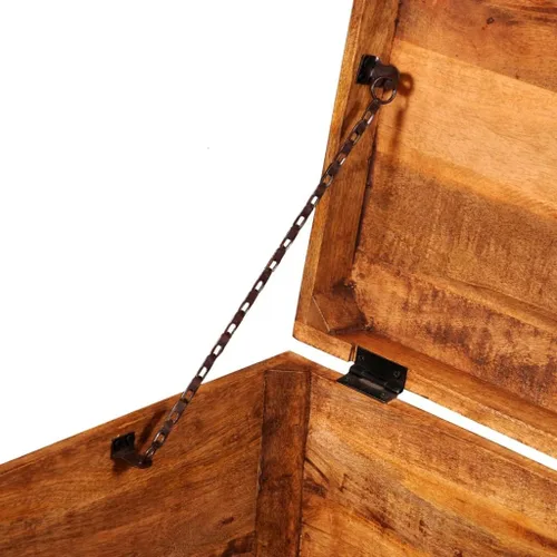 Vista 8 de Baúl de almacenamiento de madera de mango áspera cúbica, baúl de almacenamiento de madera maciza con cerradura, armario de almacenamiento