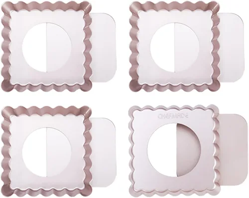 Vista 11 de CHEFMADE Juego de mini sartenes rectangulares de 2 x 4 pulgadas, 4 piezas con parte inferior suelta extraíble, antiadherente, oblongo para hornear